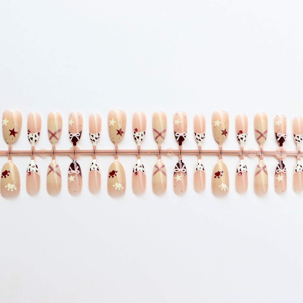 Thematic Press-On Nail Art Set with Charming Designs Acalora
