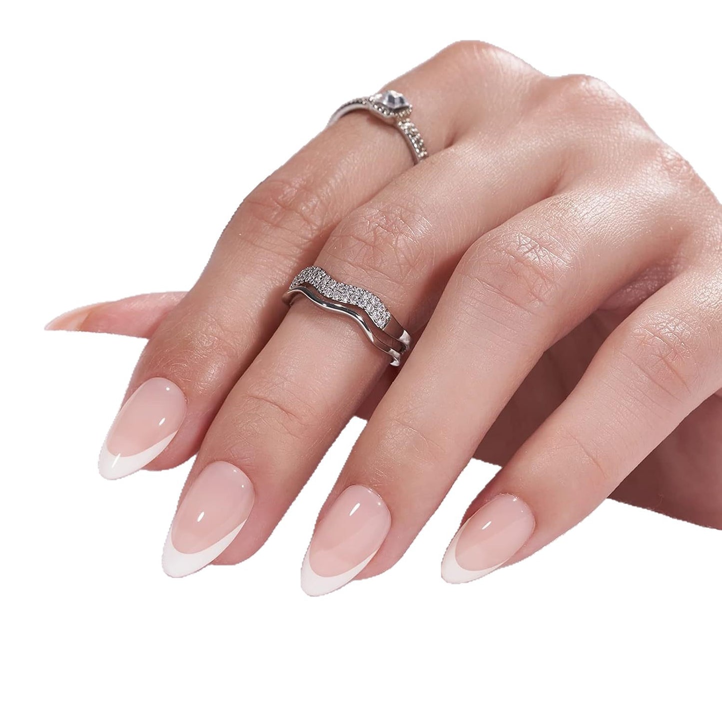 Elegant French Tip Press-On Nails Acalora