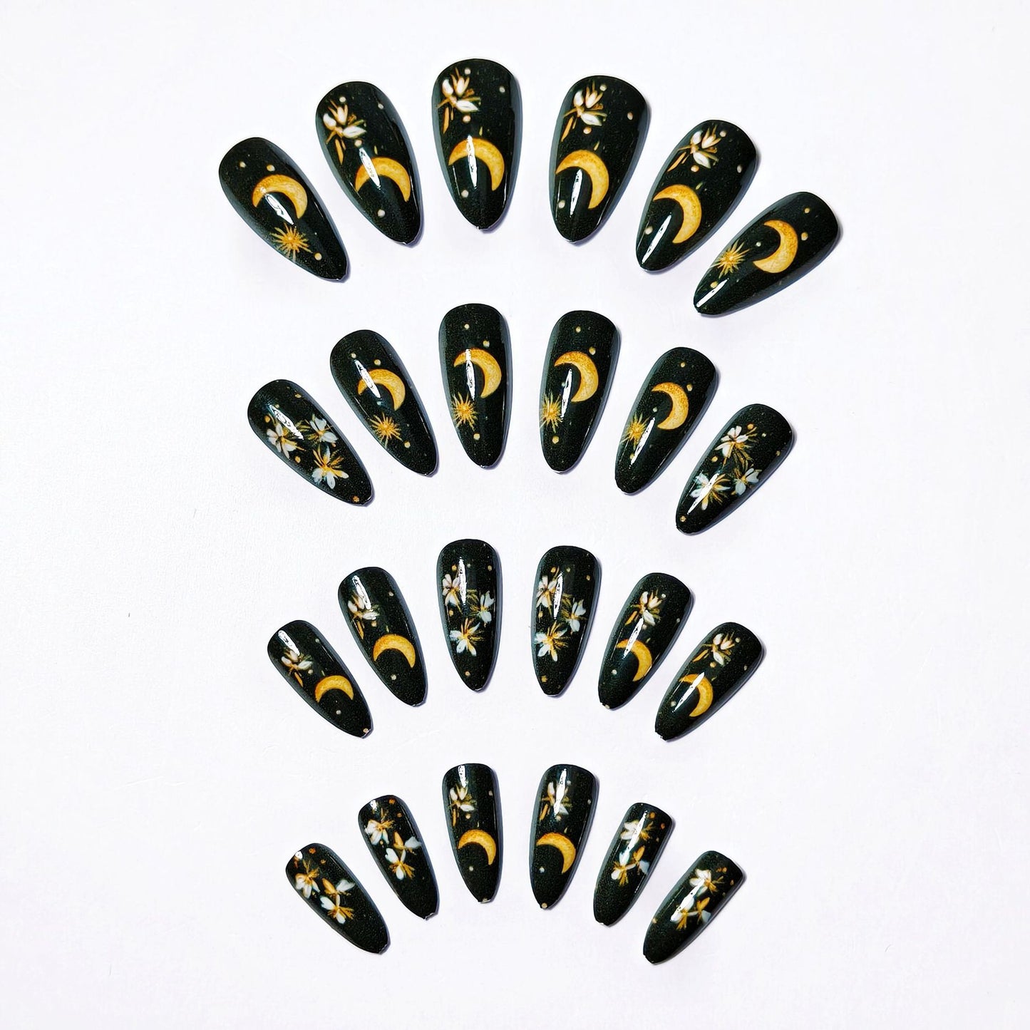Celestial Floral Nail Art Acalora