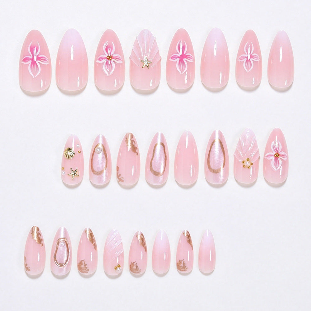 Decorative Sea-Themed Press-On Nails Acalora