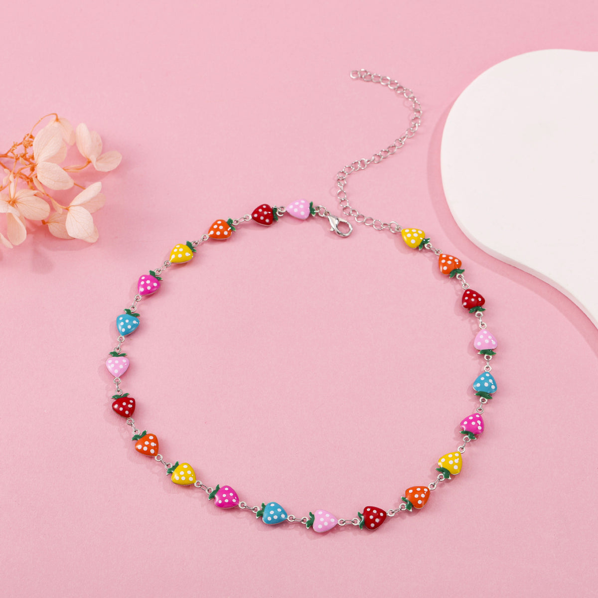 Whimsical Strawberry Charm Bracelet Acalora