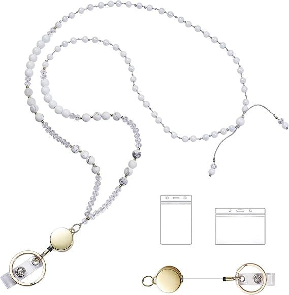 Beaded Eyewear Lanyard with Retractable Clip Acalora