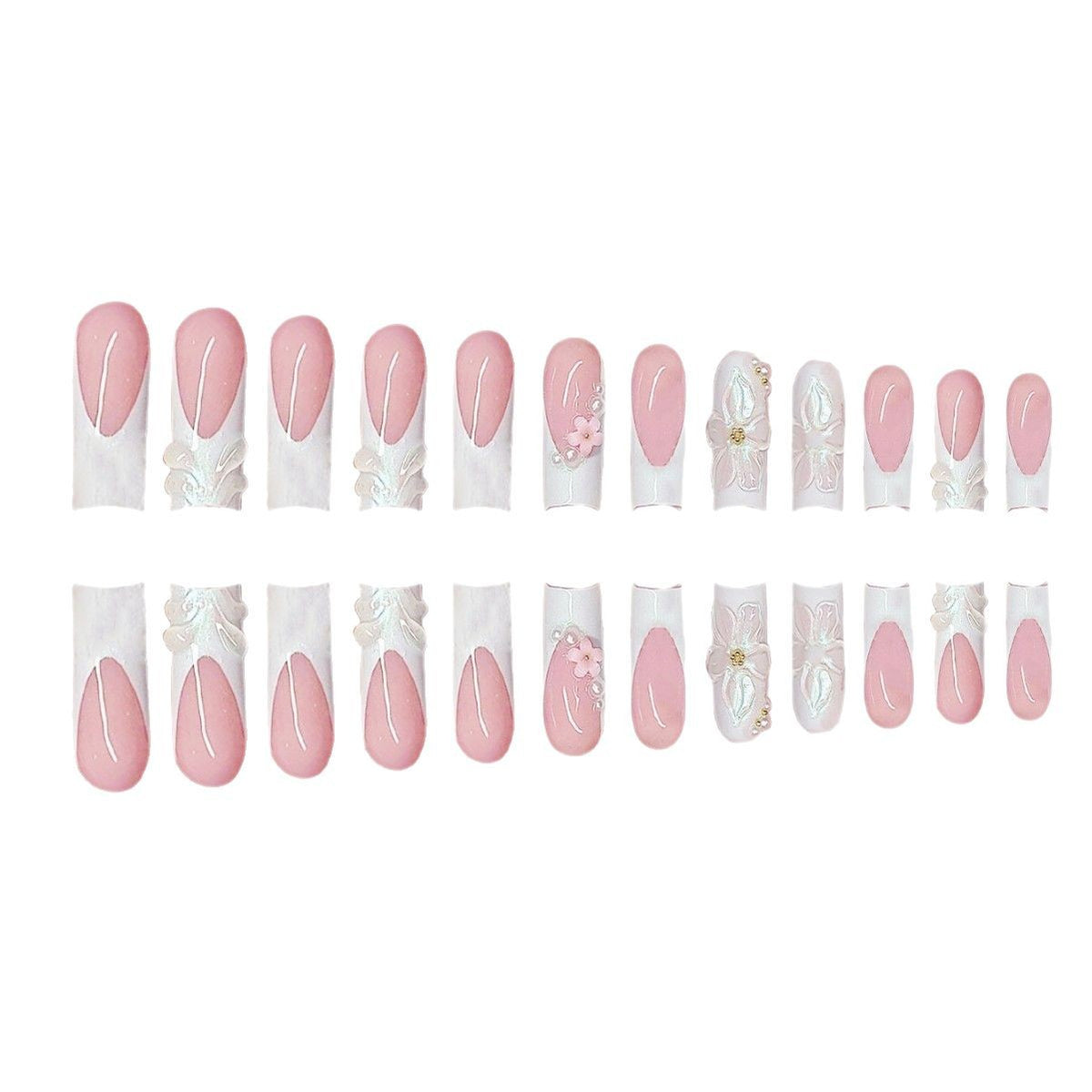 Decorative 3D Floral Press-On Nails Acalora