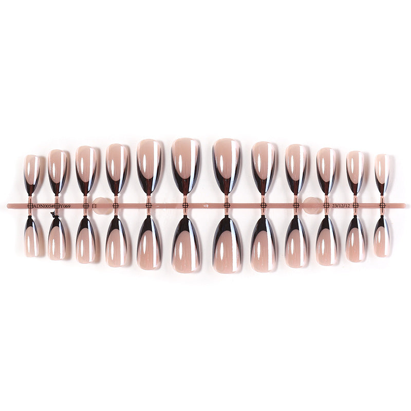 Glamorous Press-On Nail Set with High-Shine Finish and Elegant French Tips Acalora