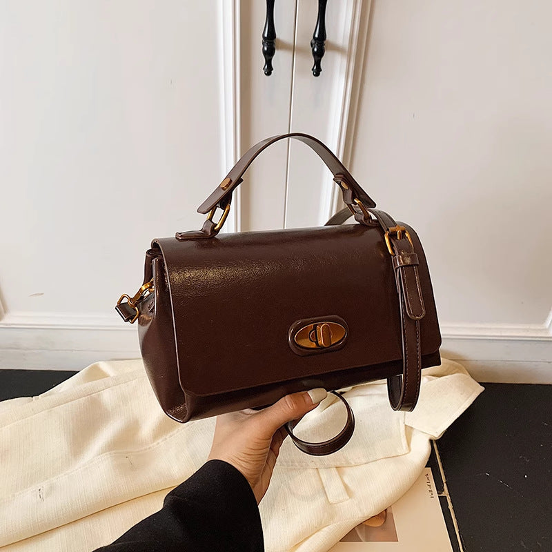 Vintage-Inspired Structured Satchel Acalora