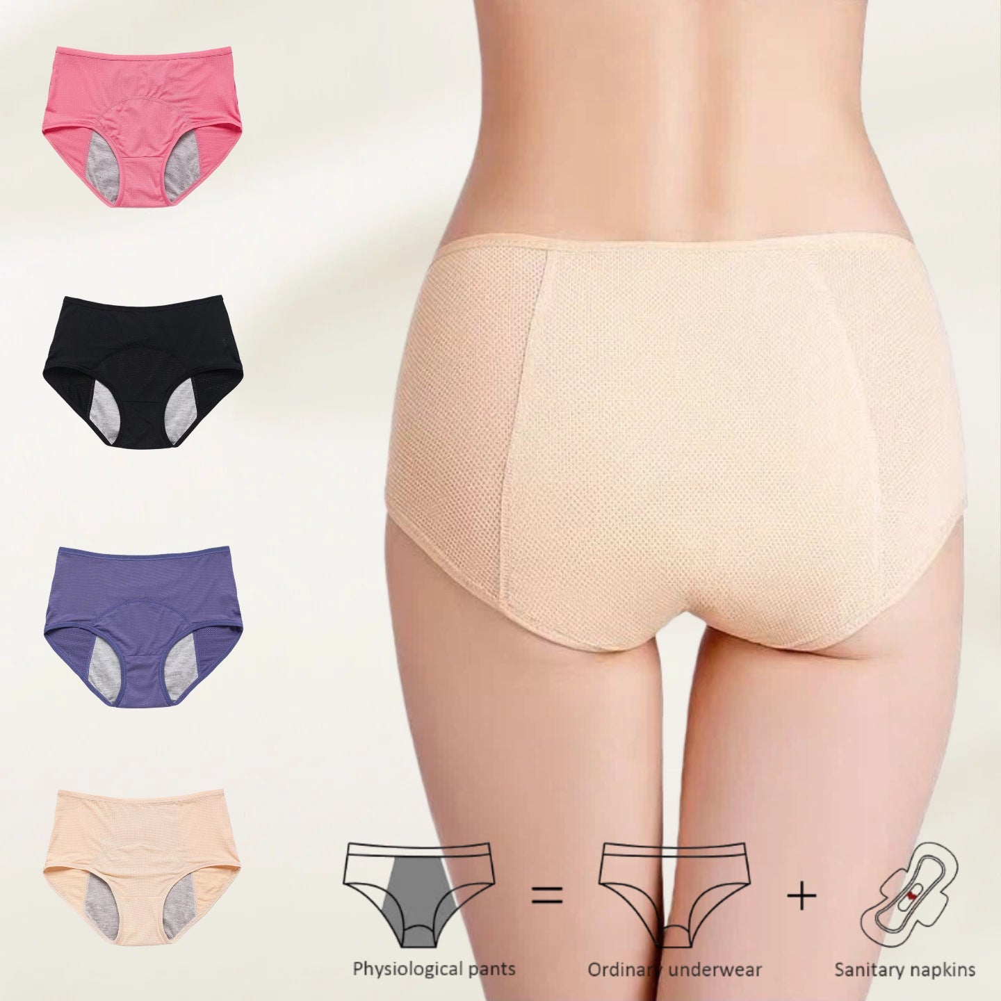 Plus-Size Leak-Proof High-Waisted Panties – Reusable Women's Underwear