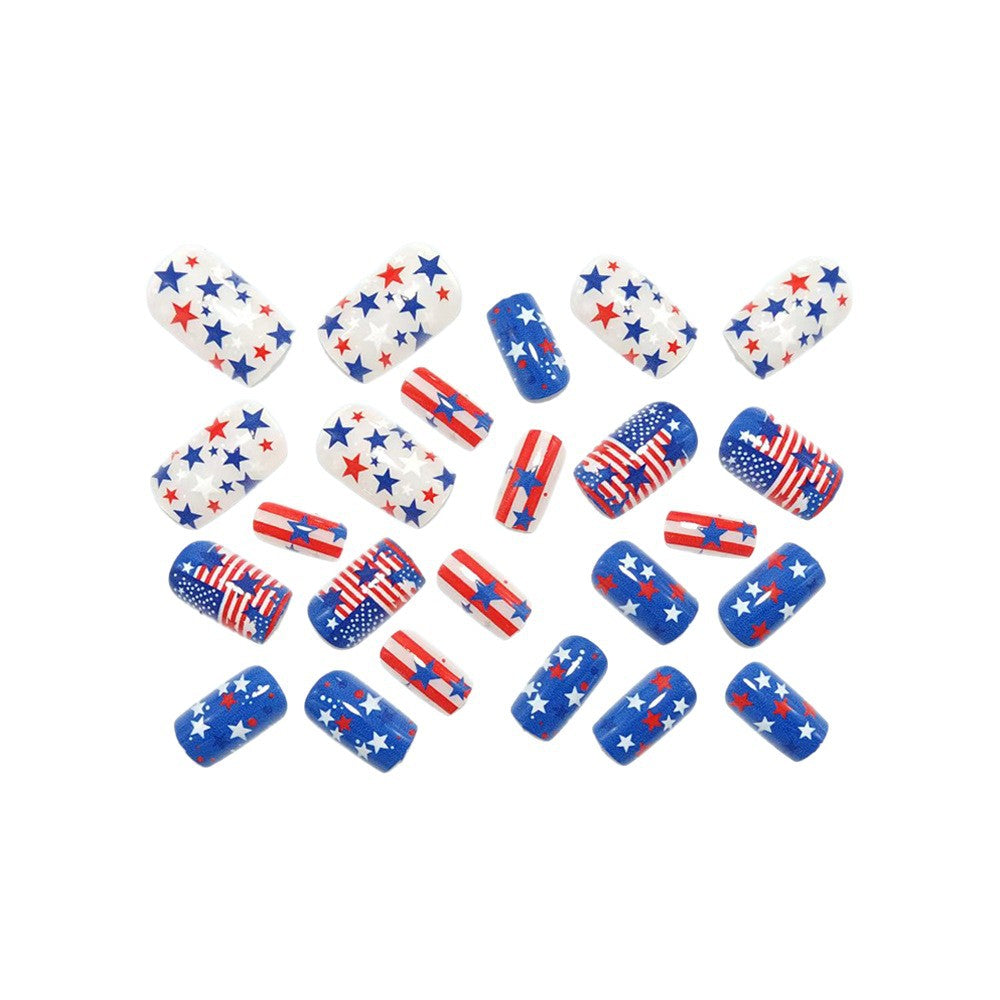 Artificial nails with patriotic star design Acalora