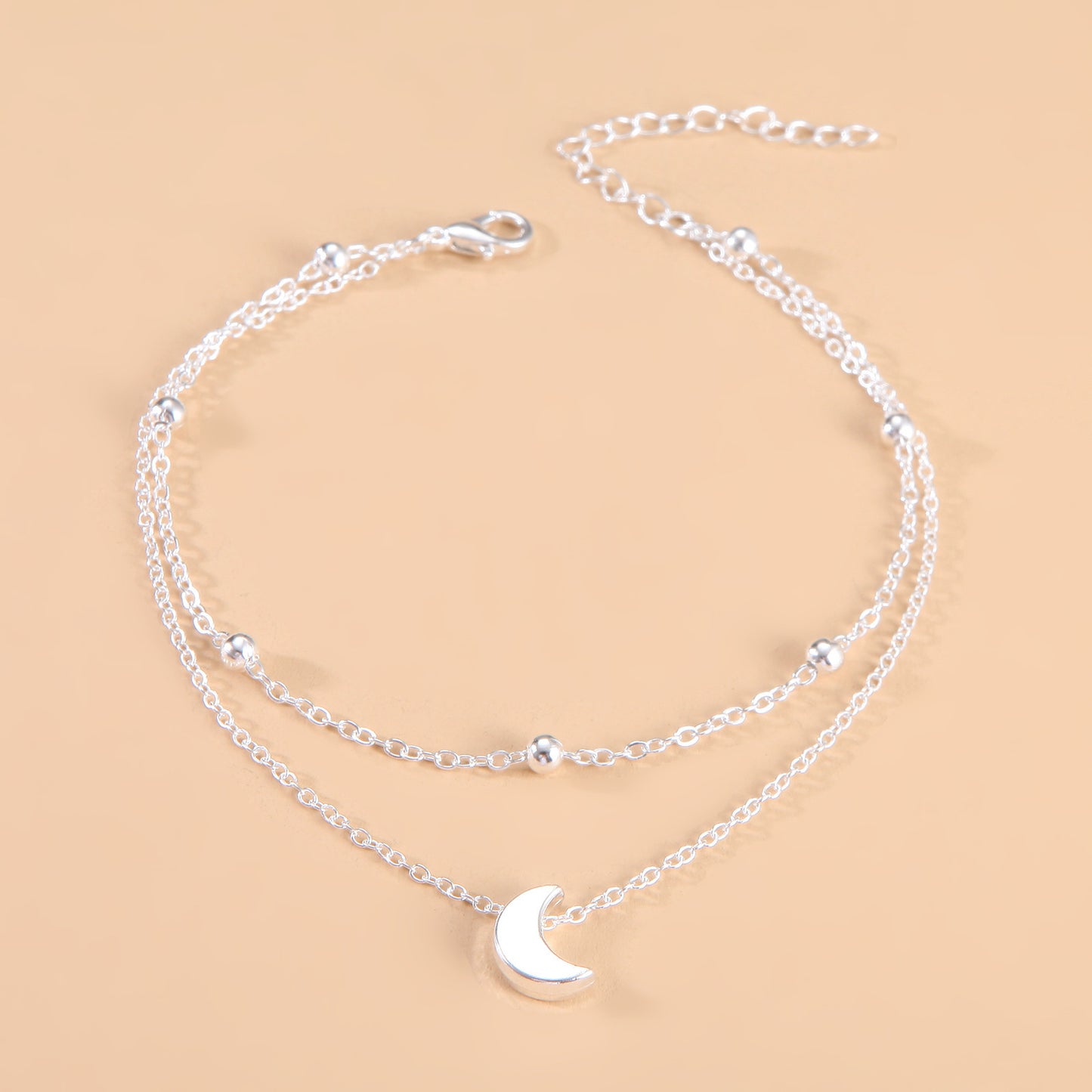 Celestial Moon Charm Anklet Acalora