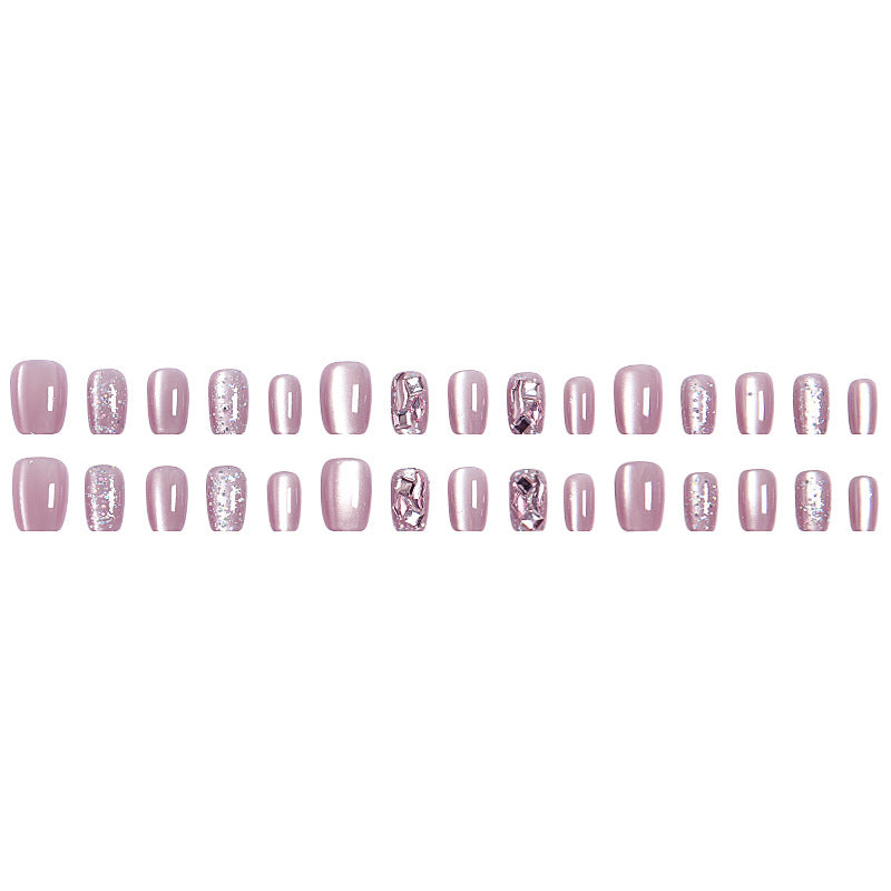 Artificial nail set with glitter and metallic effects Acalora