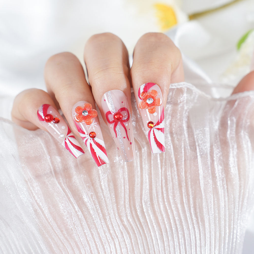 Decorative Floral Nail Tips Acalora