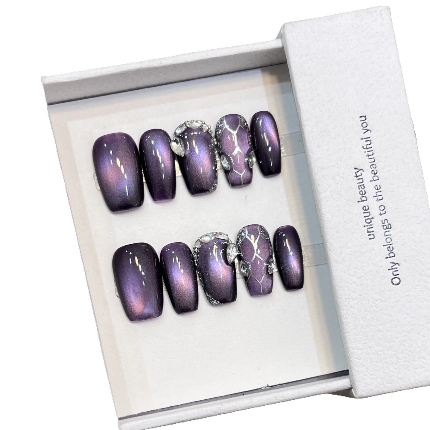 Diamond-Accented Press-On Nail Set Acalora