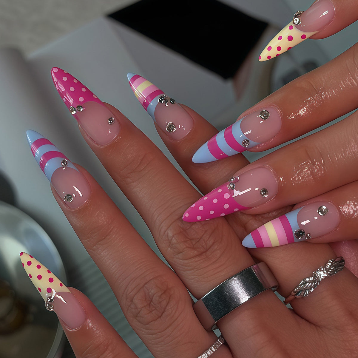 Decorative Stiletto Nail Art Tips Acalora