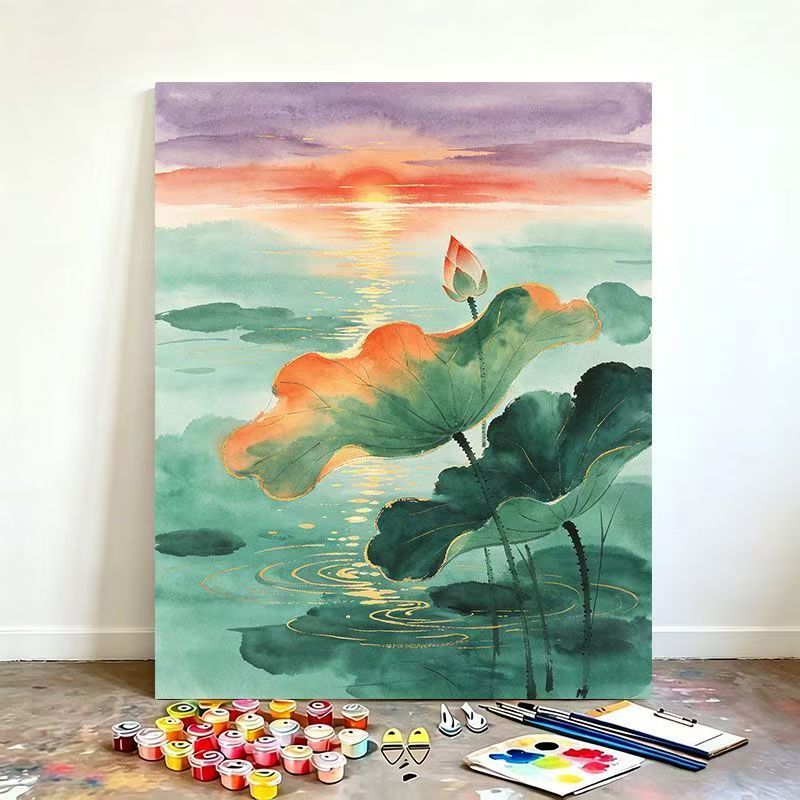 Watercolor Lotus Art Painting Kit