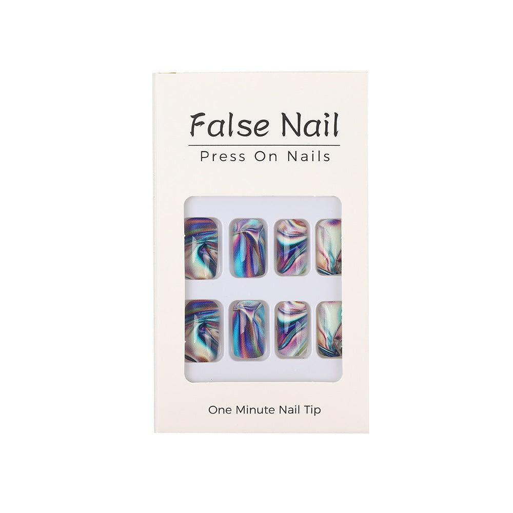 Artificial nail set in modern marble design Acalora