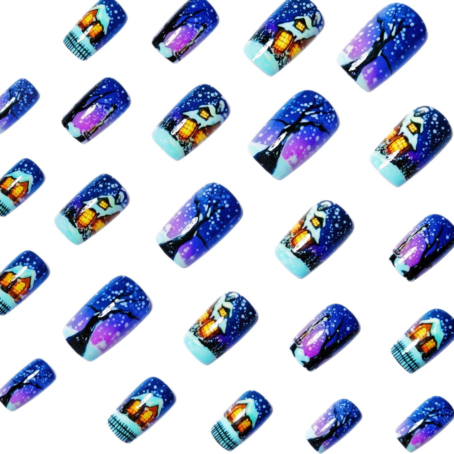 Artistic Winter Scene Nail Art Acalora