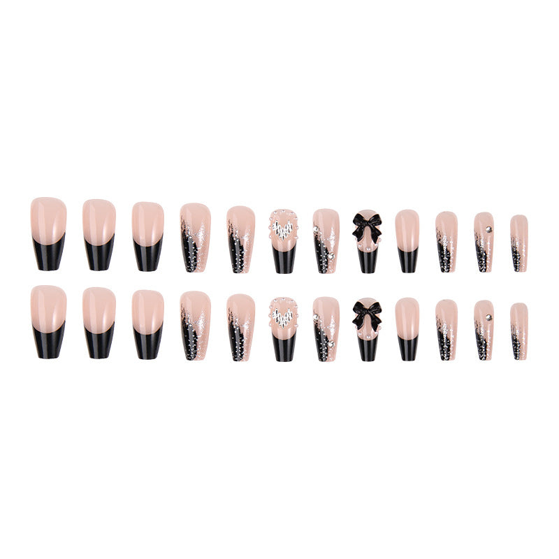 Acrylic nail set with glamorous 3D decorations and noble accents Acalora
