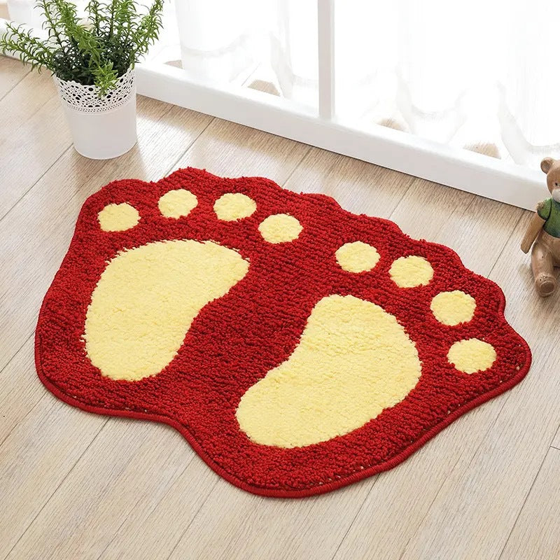 Cute Cartoon Footprint Bath Mat
