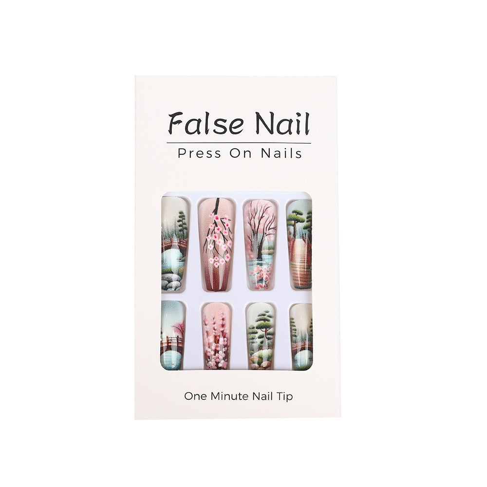 Creative artificial nails in Asian Cherry Blossom Design Acalora