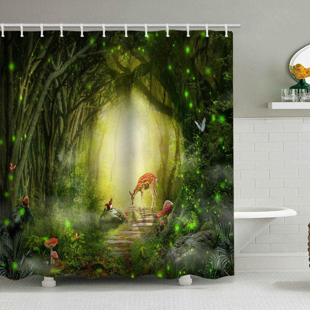 Scenic Garden Print Shower Curtain