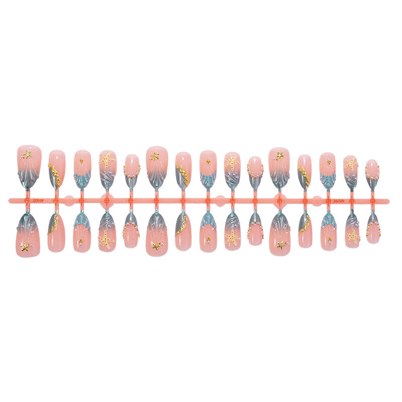 Decorative Press-On Nail Art Set with Unique Designs Acalora