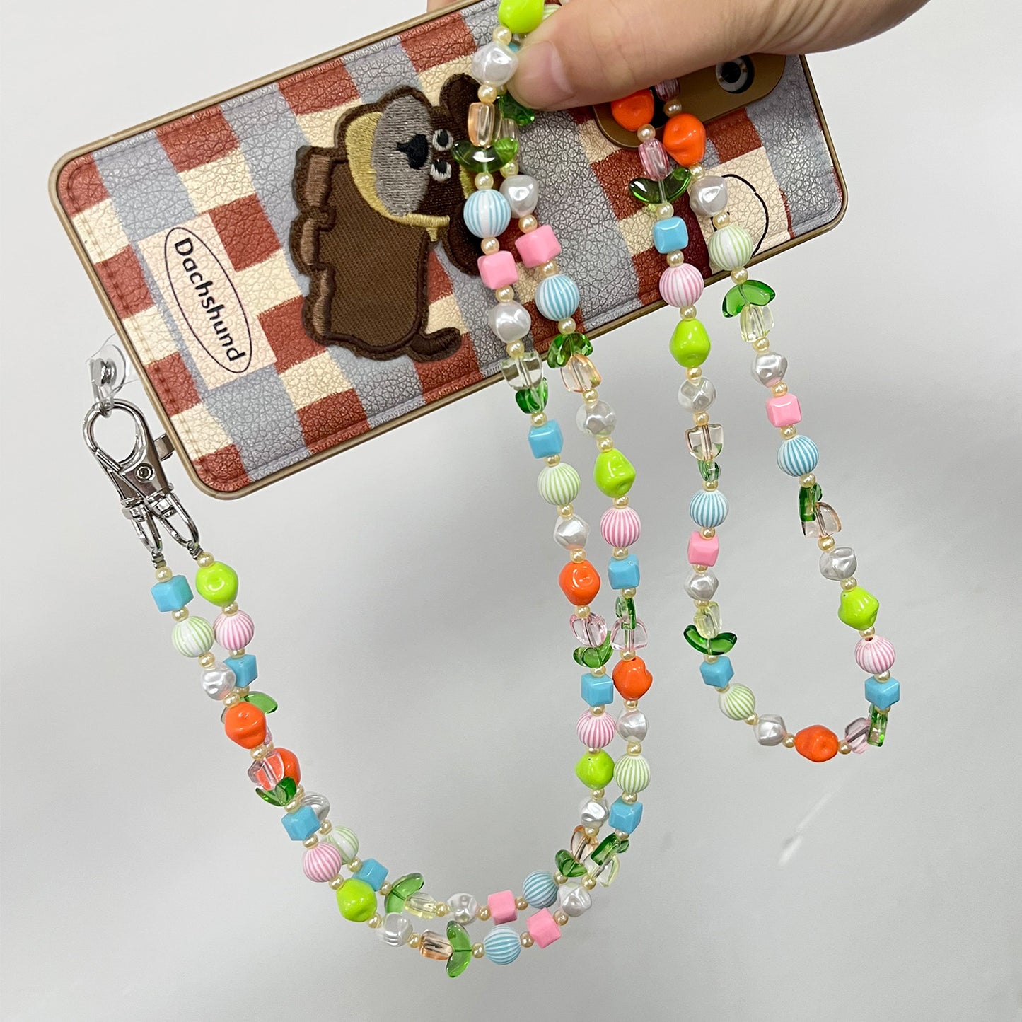 Beaded Eyewear Chain with Stylish Checker Design Acalora