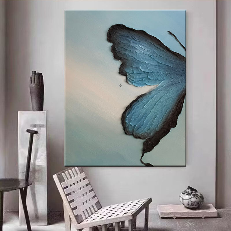 Textured Butterfly-Inspired Canvas Artwork
