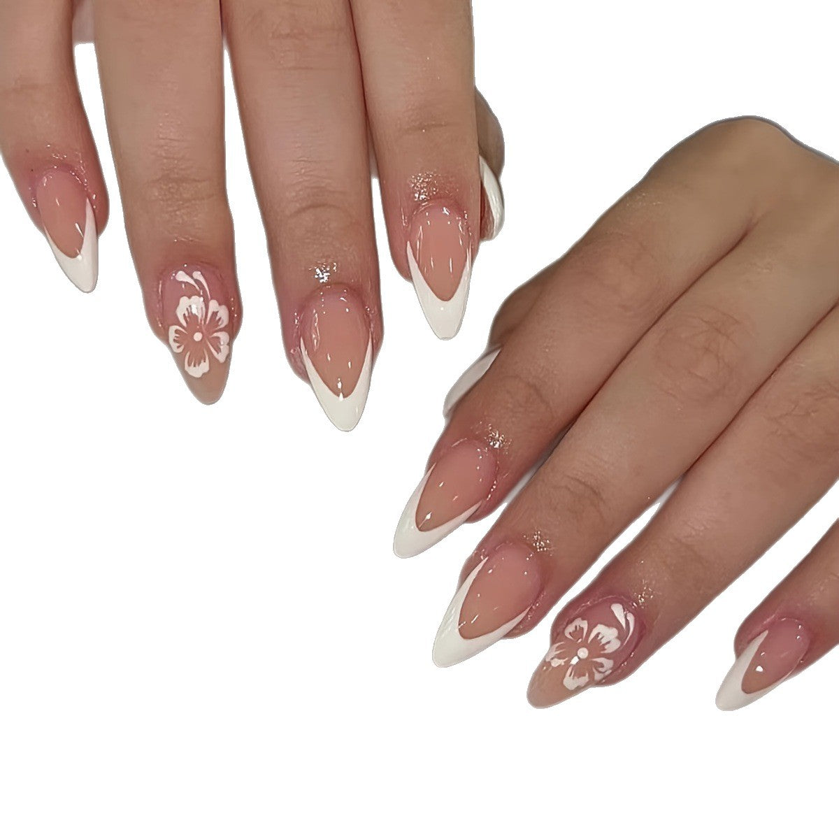 Stylish Floral Accent Nail Art Acalora