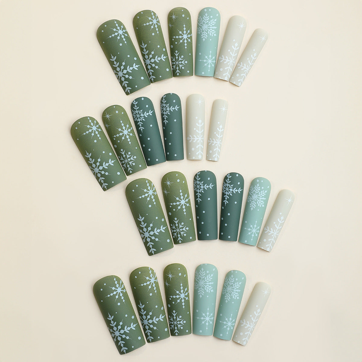 Snowflake Design Press-On Nail Set Acalora