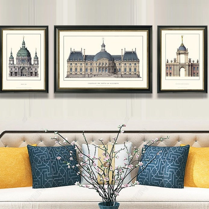 Elegant Framed Architecture Print Set
