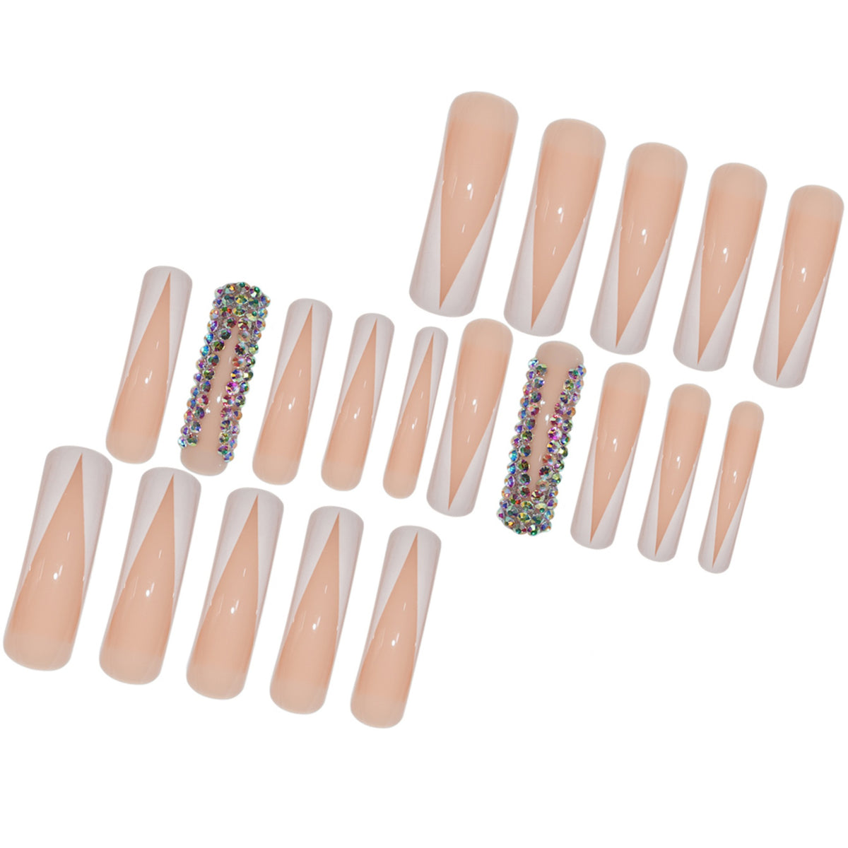 Glamorous Stiletto Press-On Nails with Rhinestone Accents Acalora