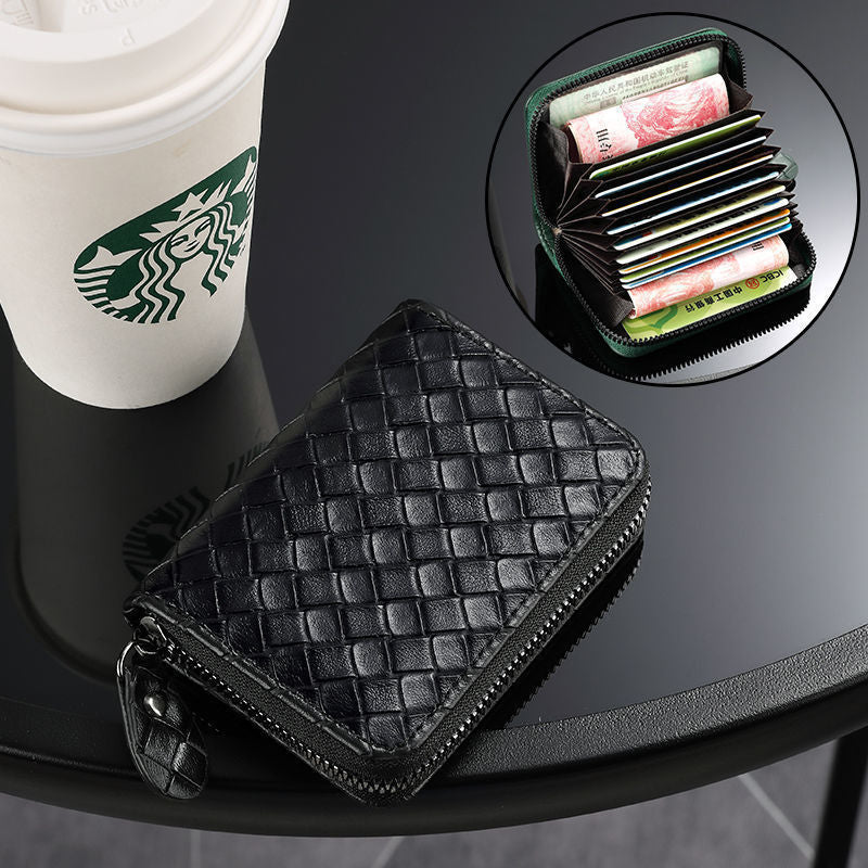 Compact Woven Zippered Card Holder Acalora
