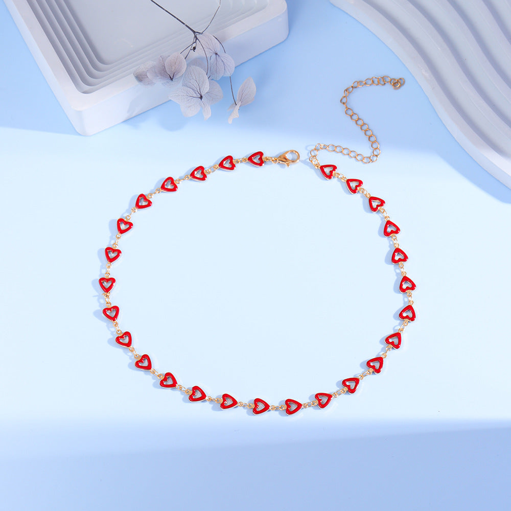 Colorful Heart Charm Anklet Acalora