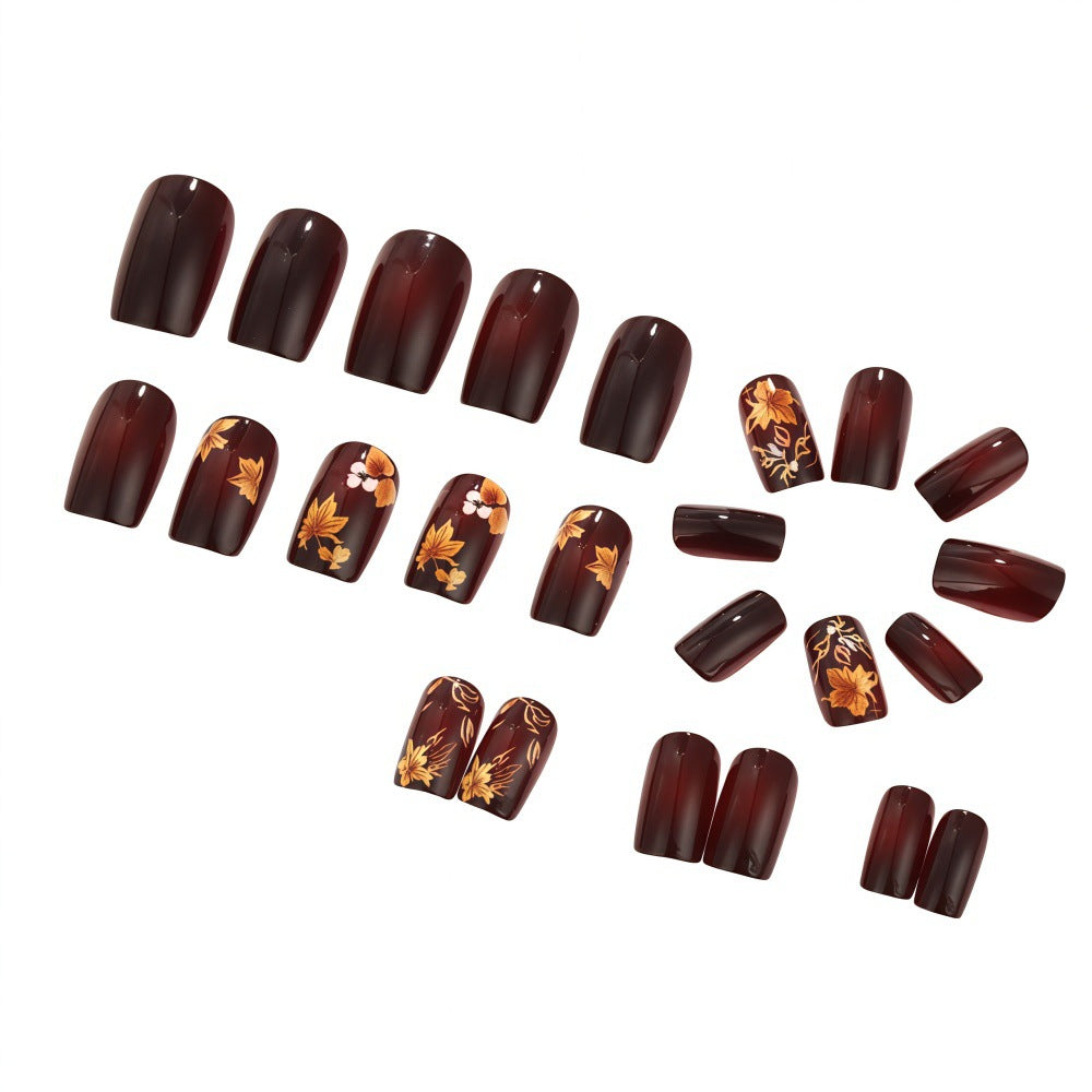 Artificial nails with floral autumn design Acalora