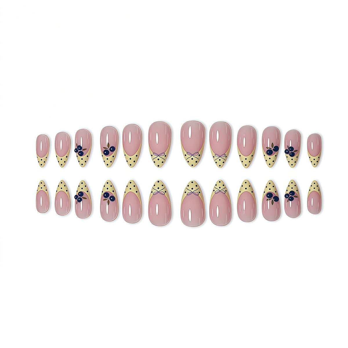 Elegant Floral Accent Press-On Nail Set Acalora