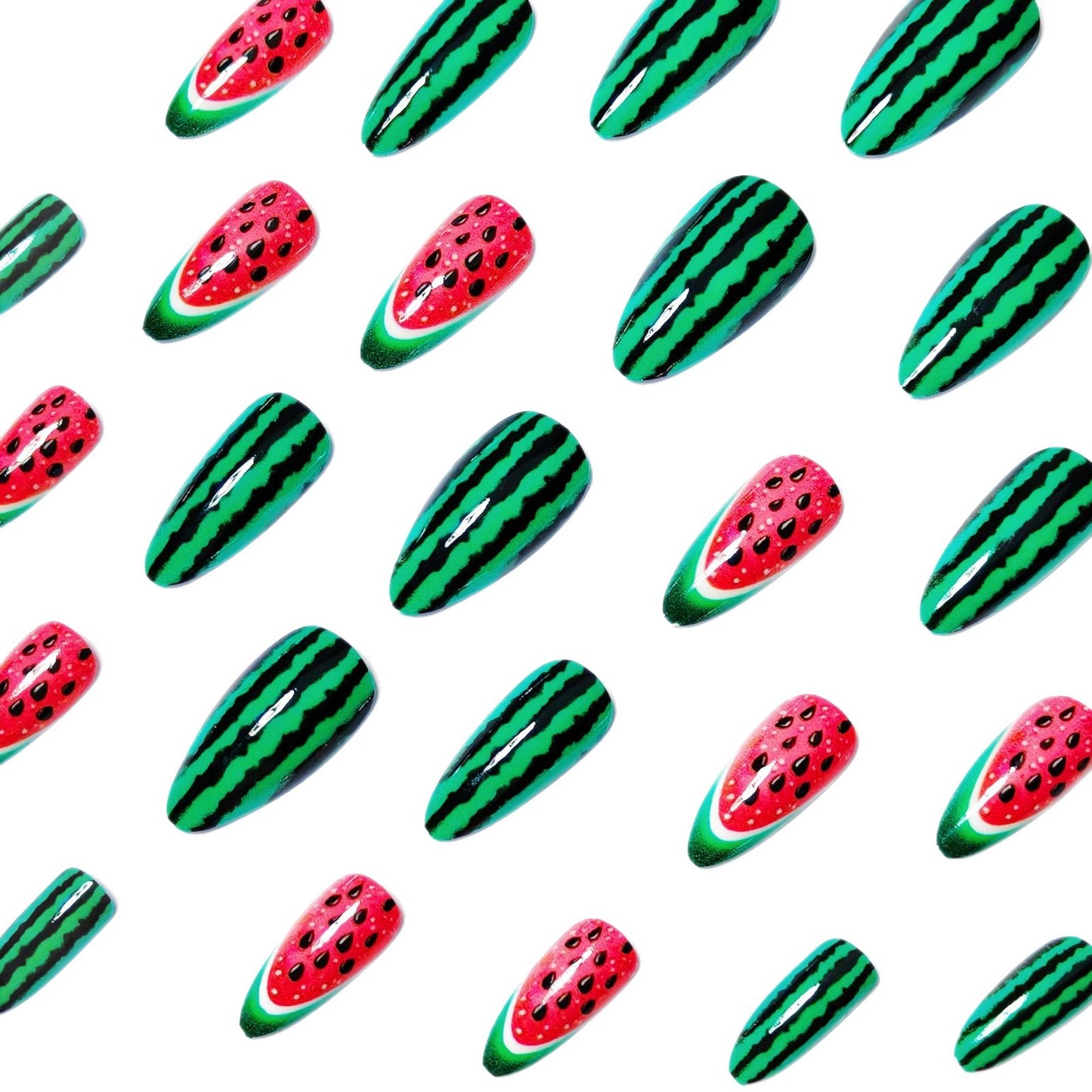 Watermelon-Inspired Nail Art Acalora
