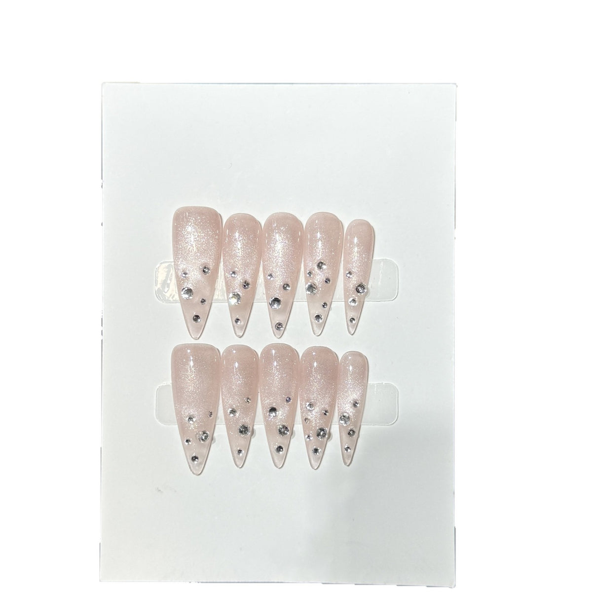 Elegant Rhinestone-Embellished Stiletto Press-On Nails Acalora