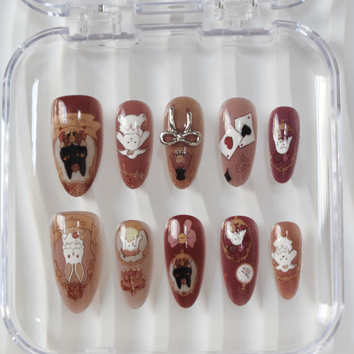Whimsical Character-Themed Press-On Nail Art Acalora