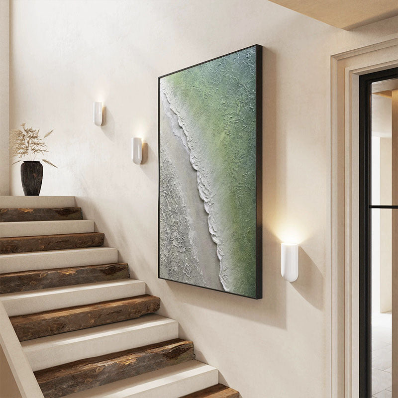 Textured Coastal Wave Canvas Artwork