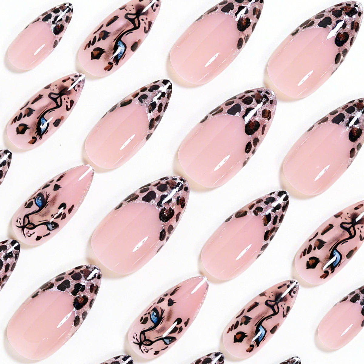 Artistic Leopard Print Stiletto Nail Art Tips Acalora