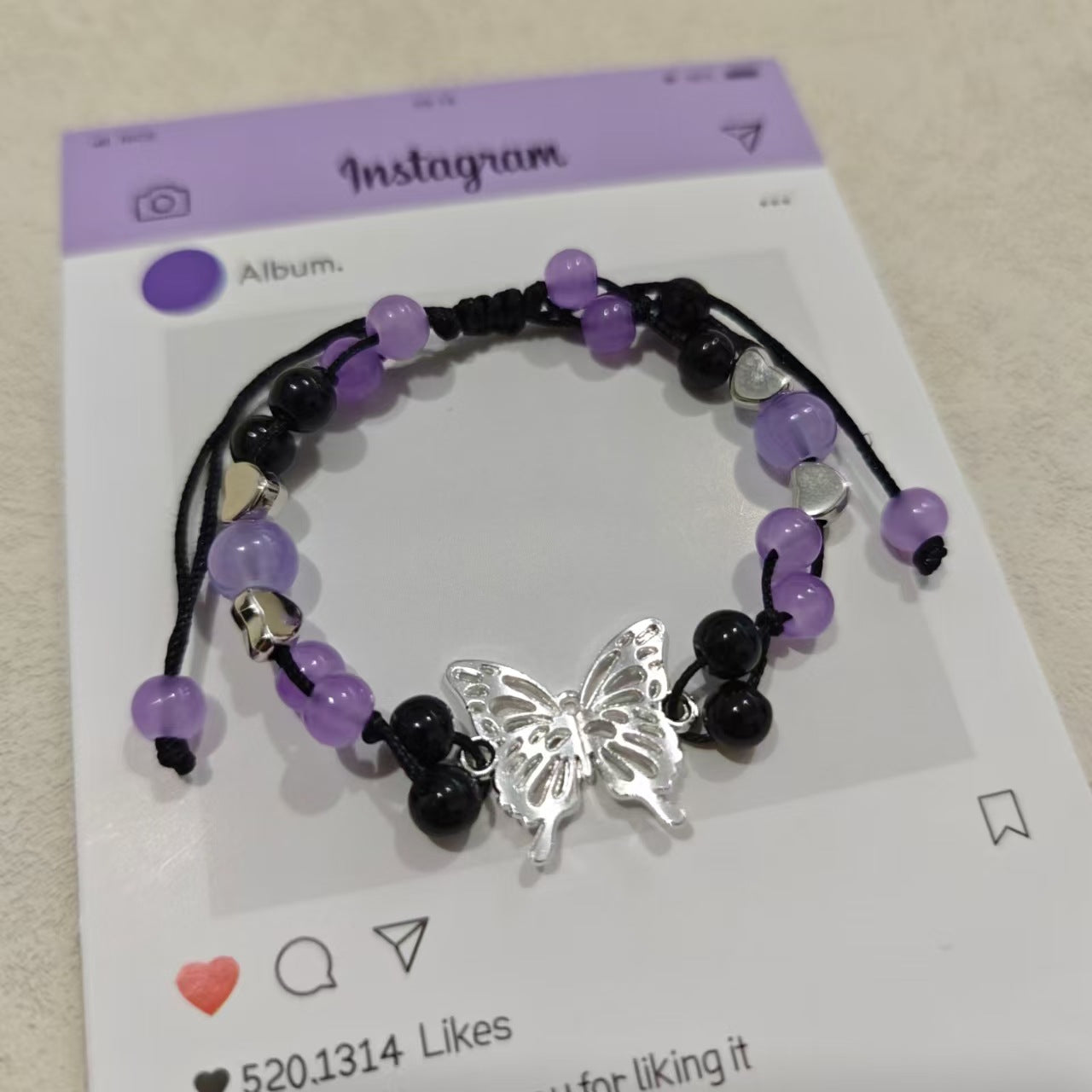 Butterfly Charm Adjustable Bracelet Acalora
