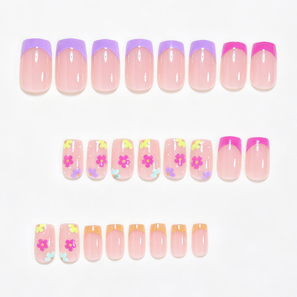 Floral Accent Press-On Nail Art Acalora