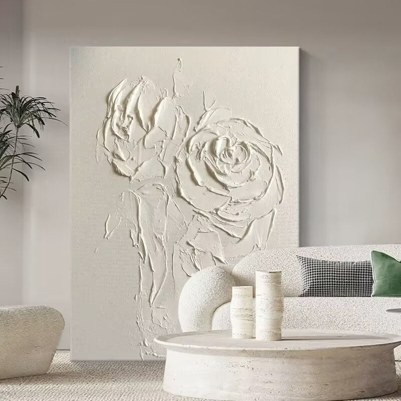 Textured Floral Relief Wall Artwork