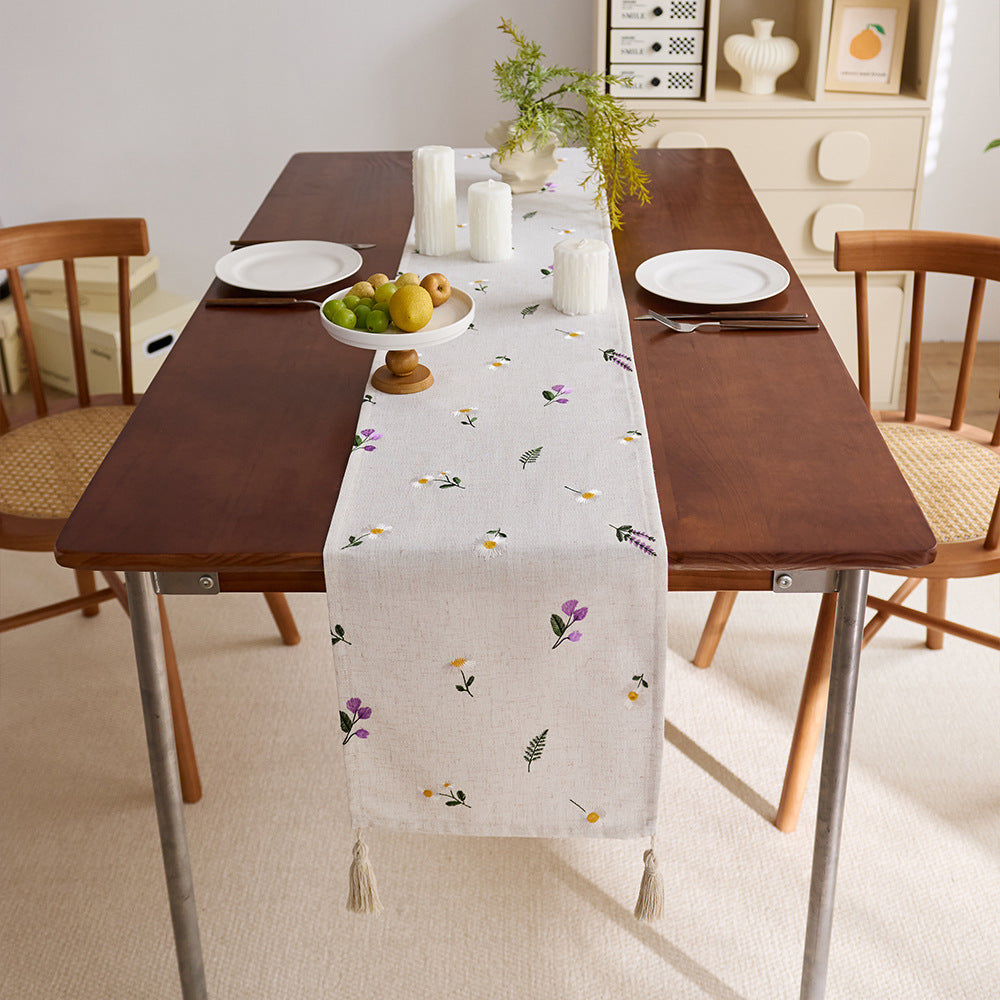 Elegant Tassel Trim Tablecloth