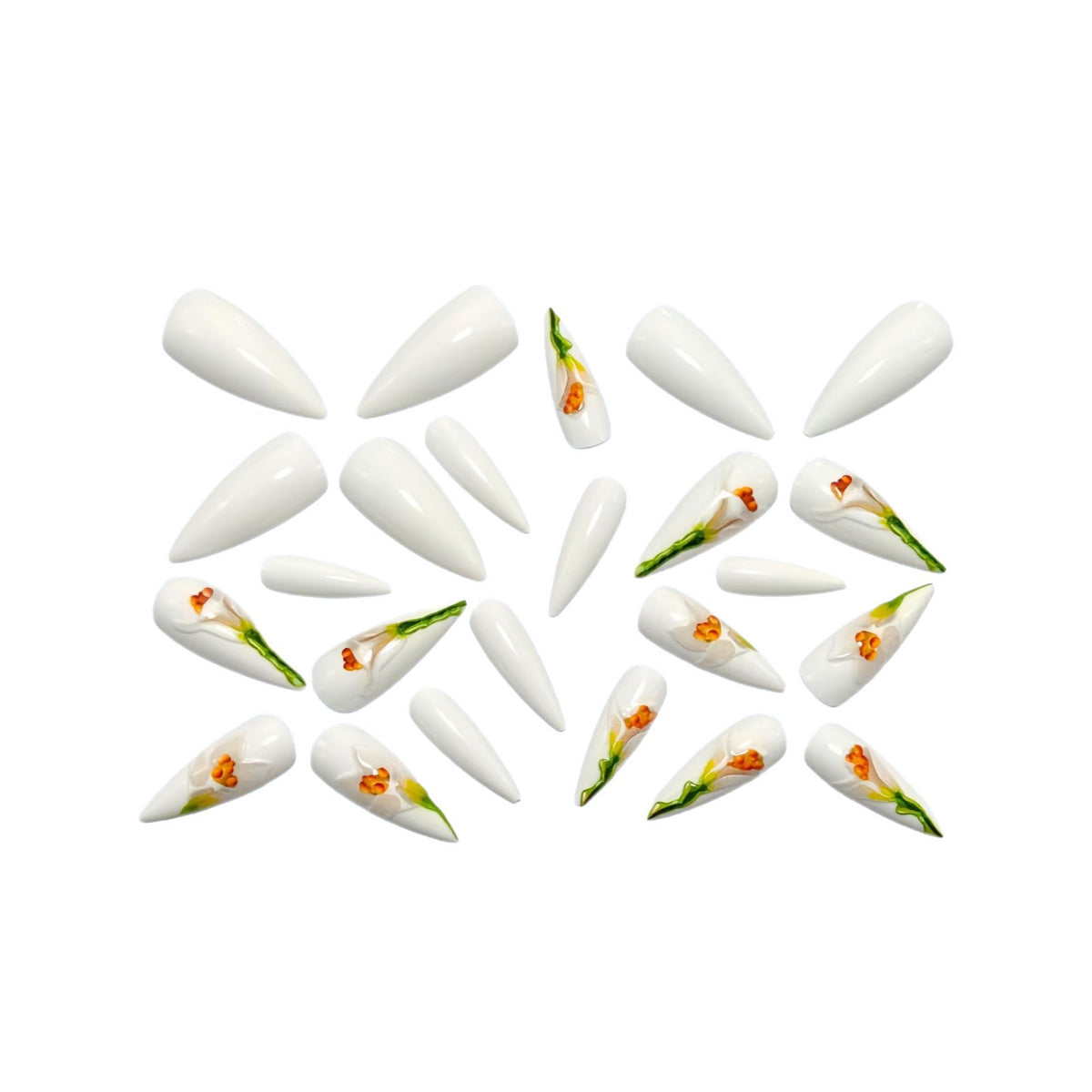 Artificial nails with elaborate floral design Acalora