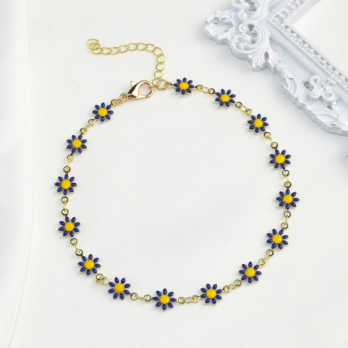 Colorful Floral Chain Bracelet Acalora