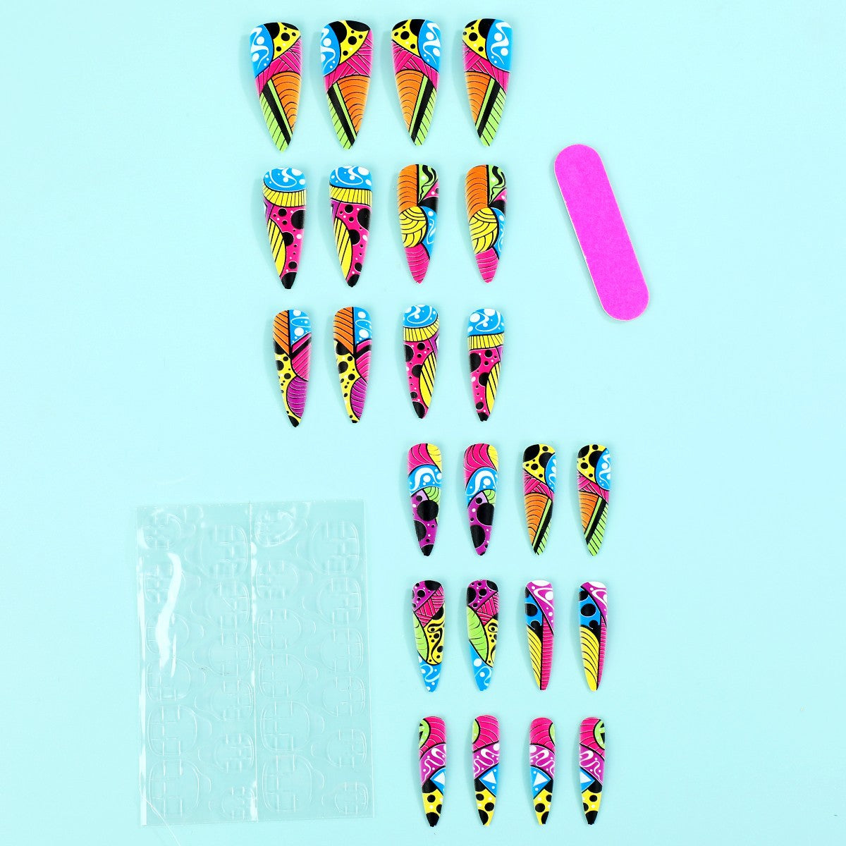 Creative Nail Art with Colorful Design Acalora