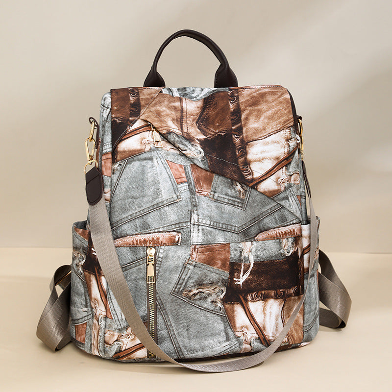 Artistic Patchrk Fabric Backpack Acalora