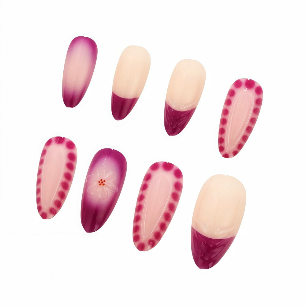 Elegant Artificial Nails with Floral Patterns Acalora
