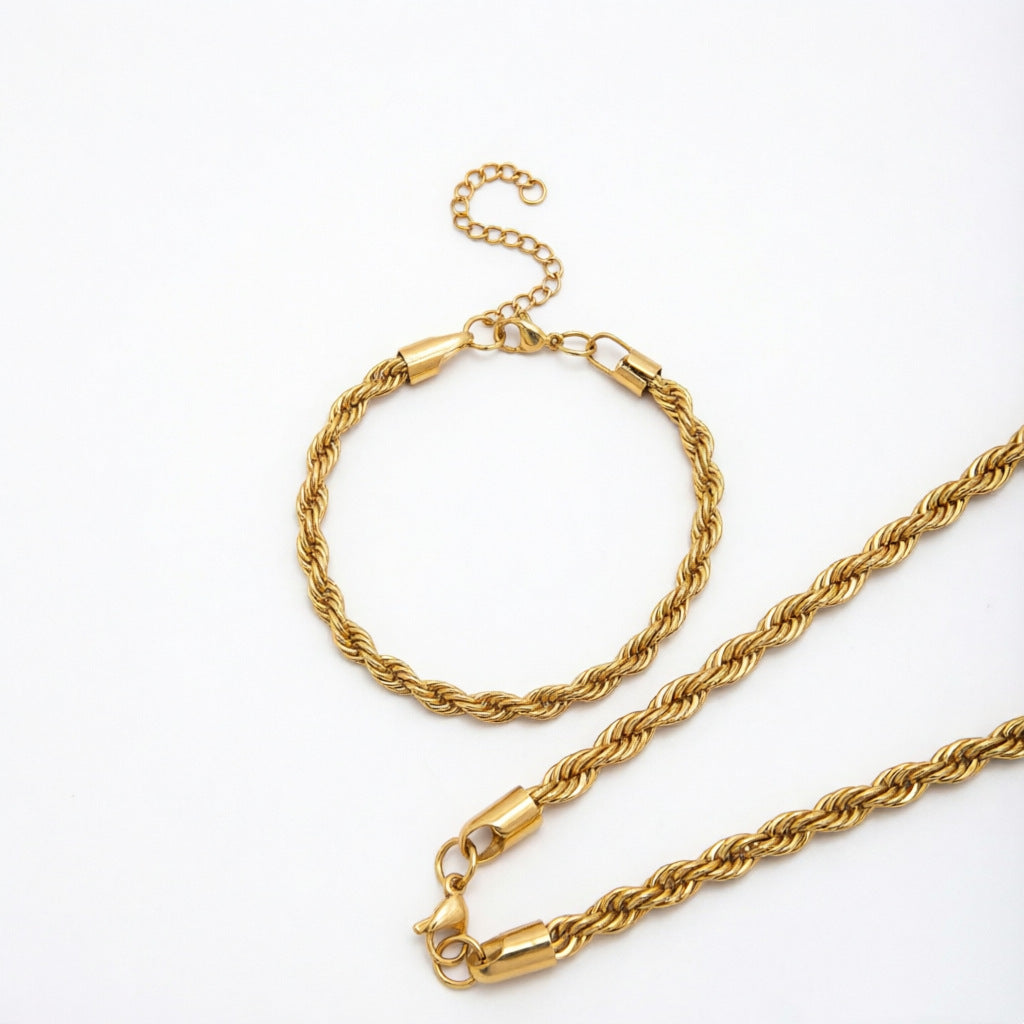 Stylish Braided Chain Jewelry Set Acalora