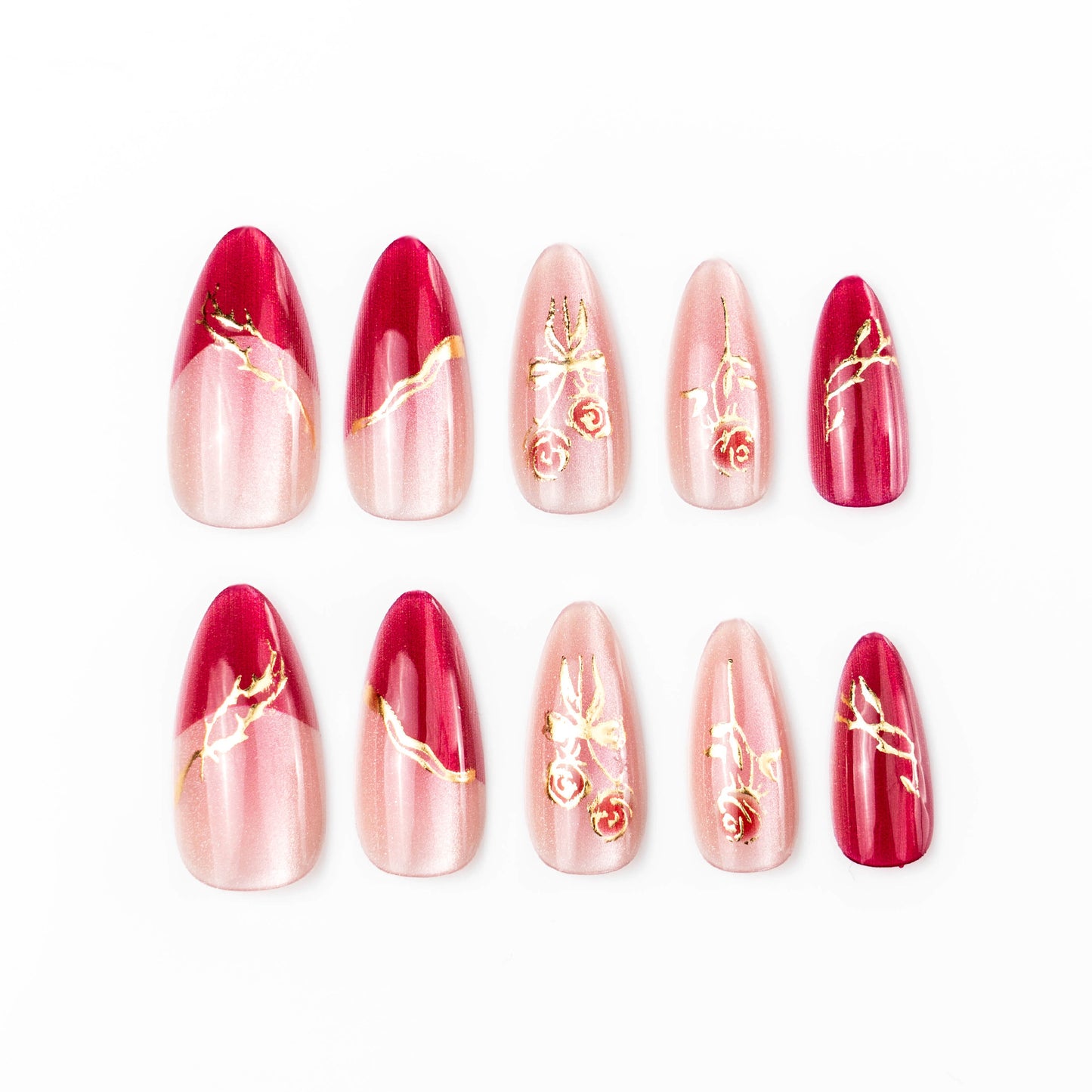 Elegant artificial nails with flower pattern Acalora